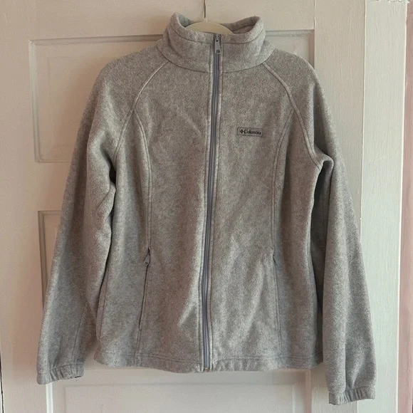 Columbia Light Gray Fleece Jacket - Picture 1 of 2